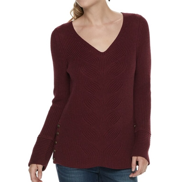 Sonoma Sweaters - Women’s SONOMA Button Accent V-Neck Sweater